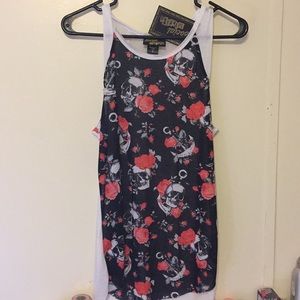Skull, Rose and Anchor Tank Top
